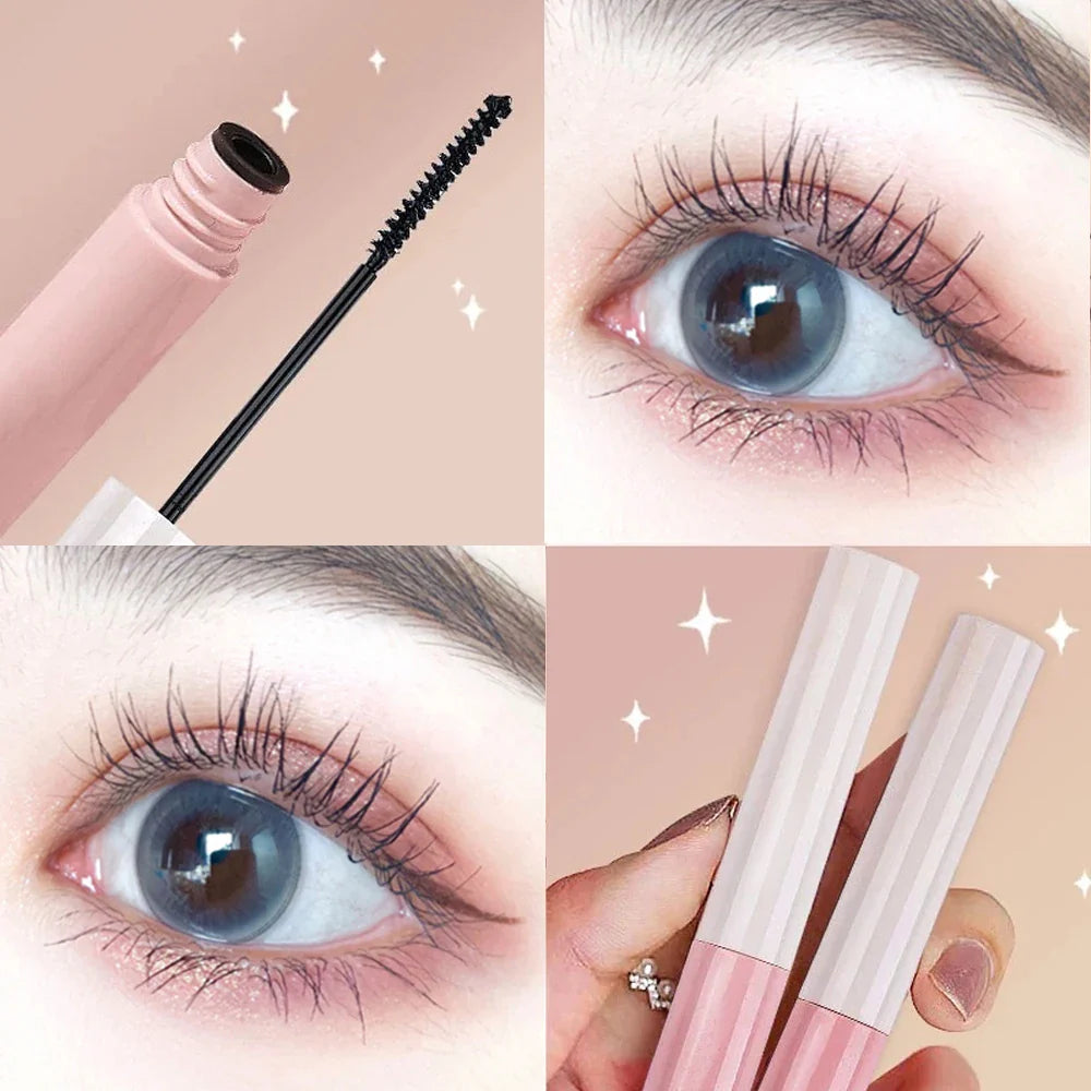 Mascara imperméable et sans maquillage, base allongée, cryptée, mince, bouclée et durable sans bavure