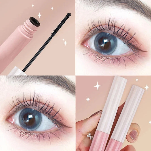 Mascara imperméable et sans maquillage, base allongée, cryptée, mince, bouclée et durable sans bavure