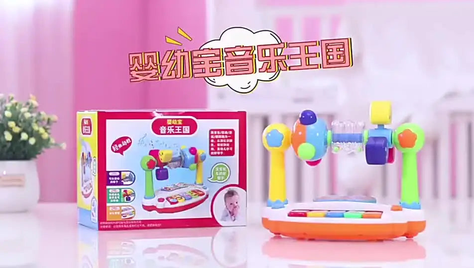 Jouets de piano pour bébé Clavier de piano rotatif pour enfants avec son lumineux, Jouets musicaux pour tout-petits, Jouet musical éducatif précoce