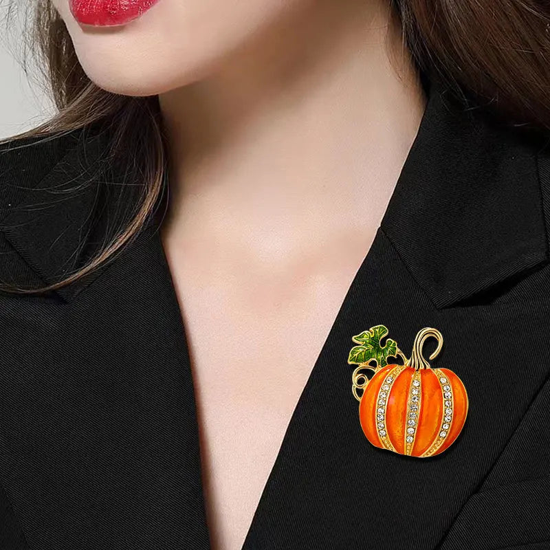 Halloween Pumpkin Brooch for Women All-season Universal Oil Dripping Badge Clothes Bag Scarf Accessories Brooch