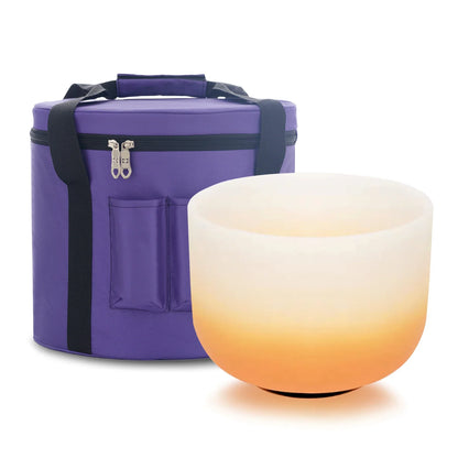 KVKA 1 pièces 8 pouces C D E F G A B Note blanc jaune Orange bonbons arc-en-ciel imprimé givré Quartz cristal bol chantant