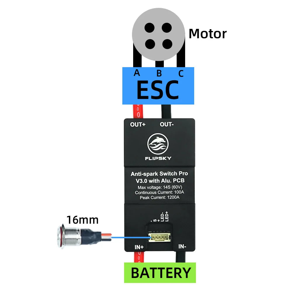 Flipsky-Joli anti-étincelle Pro V3.0, 280A, protection de contact pour vélo électrique, scooter, robots, planche à roulettes électrique, longboard