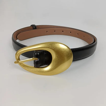 Ceinture en cuir véritable doré pour femme, ceinture de cow-girl occidentale, haute qualité, élégante, mode féminine, affaires, cerf, E27