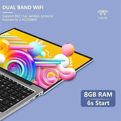 14.1" Student Laptop Intel Celeron N4000 128GB-1TB SSD  Win11 ProDual-Core Portable Notebook Lightweight Study PC Fast Shipping