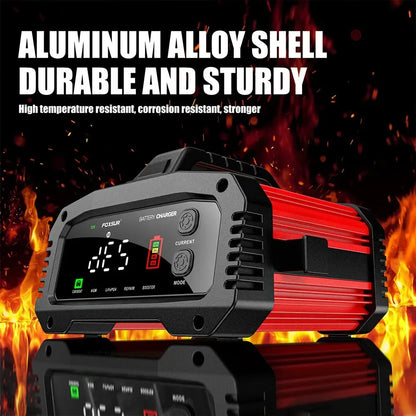 Portable 25A/15A Smart Car Battery Charger for 12V-24V Motorcycle Lead Acid AGM GEL LiFePo4 Batteries Car Booster Pulse Repair