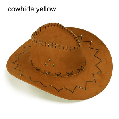 Chapeau de cow-boy en daim Western pour femmes et hommes, casquette unisexe à la mode pour fête costumée