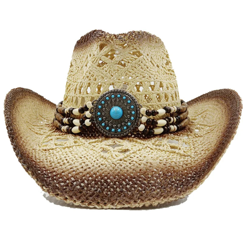 The latest Cowboy hat rose red retro straw hat 2023 new men's and women's jazz Cowboy hat straw hat sun hat summer hat sombrero