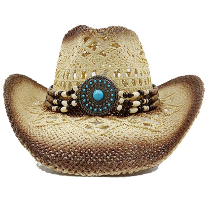 The latest Cowboy hat rose red retro straw hat 2023 new men's and women's jazz Cowboy hat straw hat sun hat summer hat sombrero