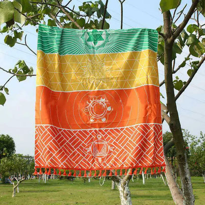 Rainbow 7 Chakra Bohemia Blanket Tapestry Summer Beach Towel Yoga Mat Pad Yoga Mats Summer Beach Towel Yoga Dance Mat Sports Mat