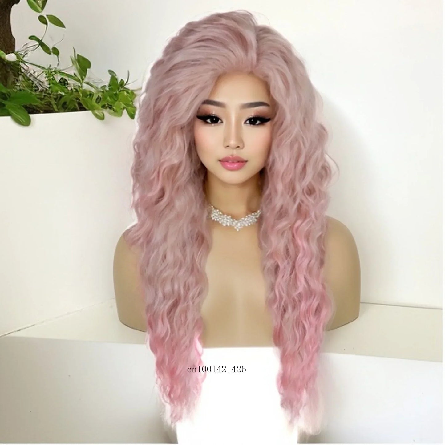 Perruque blonde bouclée cheveux synthétiques longs naturels perruques ondulées pour femmes blanches, raie libre, racines foncées, perruques ombrées, perruque ondulée tendance + autocollants