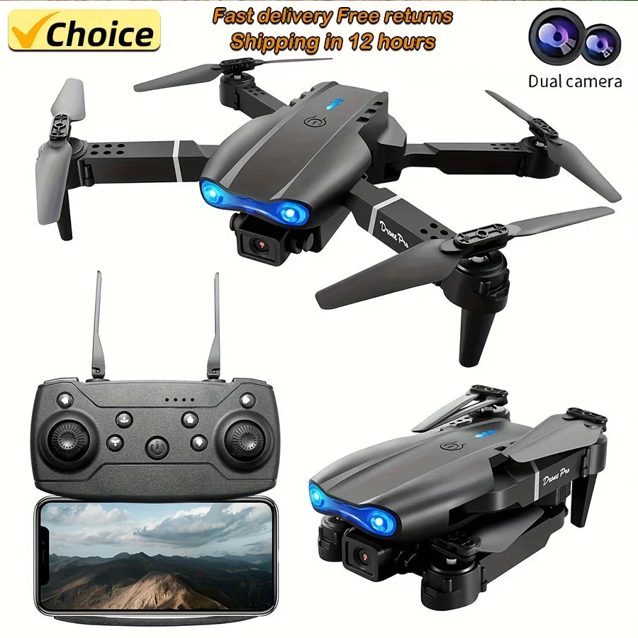 Drone RC E99Pro 4K avec caméra HD grand angle 2024 P, hélicoptère pliable, WIFI FPV, jouet cadeau recommandé, 1080