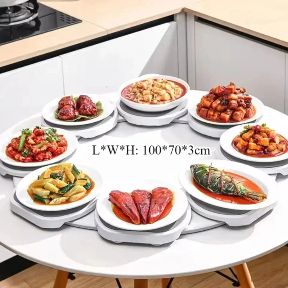Table à manger de cuisine, plateau tournant de comptoir de cuisine, Rotation à 360 degrés, polyvalente, résistante à la chaleur pour Table rectangulaire
