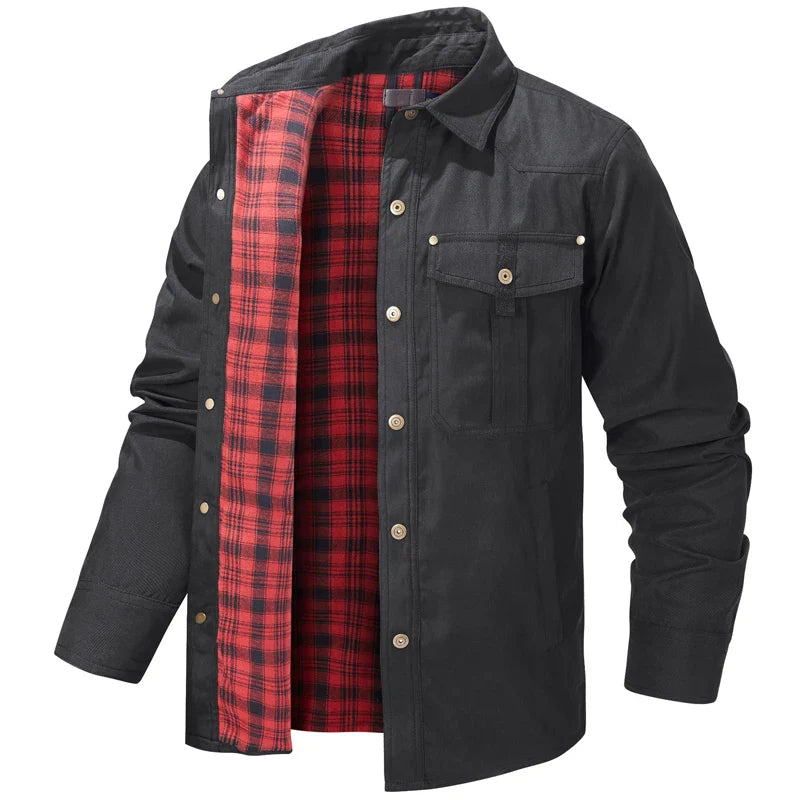Veste chemise à carreaux en flanelle pour homme printemps automne, décontractée, style rétro, en coton, chaude, coupe-vent tactique pour homme