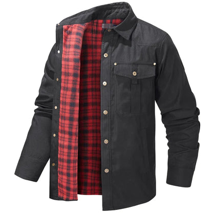 Veste chemise à carreaux en flanelle pour homme printemps automne, décontractée, style rétro, en coton, chaude, coupe-vent tactique pour homme