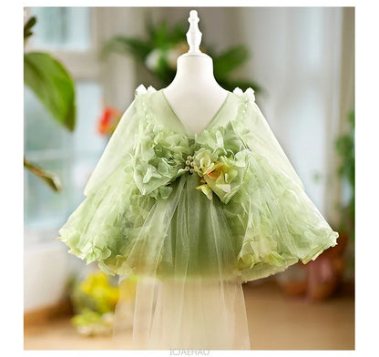 Girls' Floral Evening Dress Toddler Birthday Princess Outfit Christening Clothes Costume First Year Children's Dresses