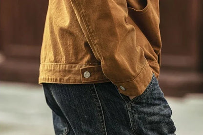 Cowboy Coat for Men Button Autumn Loose New In Denim Jackets Man Size L Japanese Retro Fashion Cowgirl Elatic Low Cost Clothing