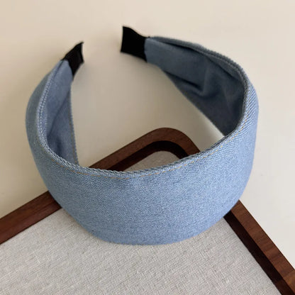 Rétro bleu Cowboy large bord Denim bandeau pour femme tempérament bandeau cheveux cerceau dame mode polyvalent cheveux accessoires nouveau