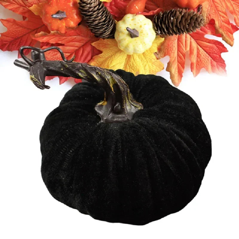 New Fake Velvet Pumpkin Halloween Decoration Pumpkins Small Foam Pumpkins Autumn Table Decor Thanksgiving Photography Props