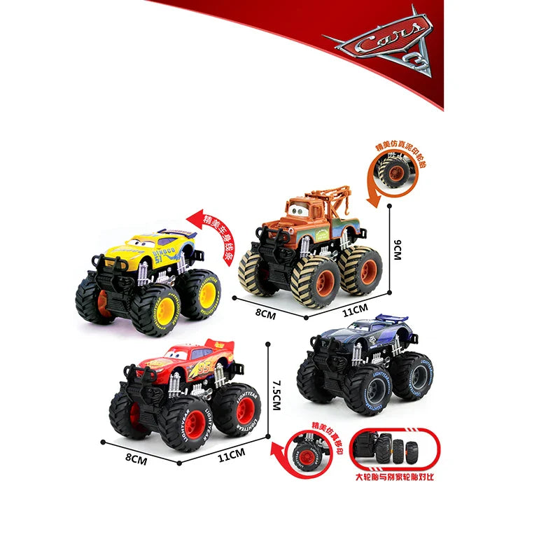 Pixar Cars 2 3 lutteur Mater et Lightning Mcqueen série de course véhicule en alliage métallique jouets pour enfants cadeau de collection à jambes hautes