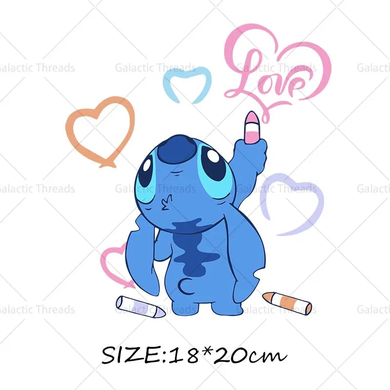 Stitch Lilo Iron on Decals Heat Press Patches Thermal Transfer Stickers for Clothes DIY Ironing Prints