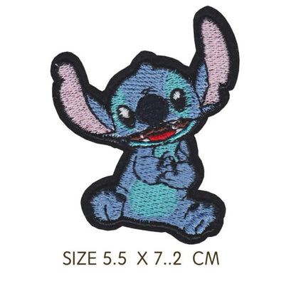 Stitch Iron On Embroidered Clothes Patches For Girl boy kid  Clothing kawaiii Stickers Garment embroidery Wholesale