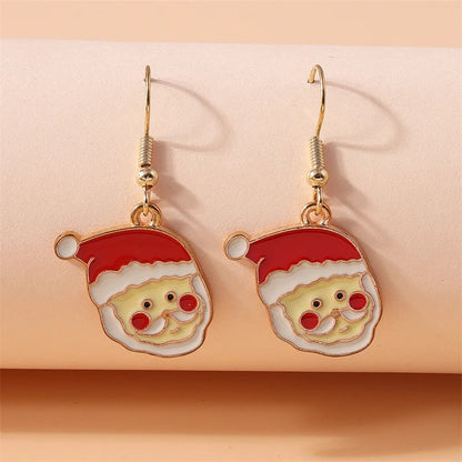 Fashion Merry Christmas Tree Deer Snowflake Santa Claus Drop Earrings for Women Girls New Year Party Festival Jewelry Gifts