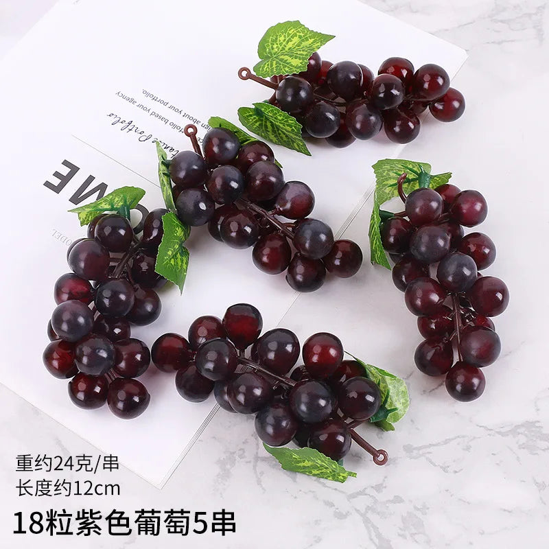 5PCS 12/18/24/36/60/85/100 Heads Artificial Grapes Christmas Halloween Wedding Party Home Garden Hanging Decoration Fake Fruits