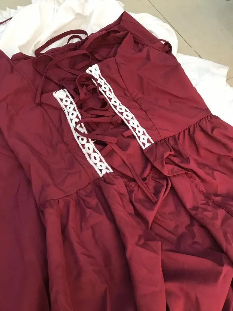 Medieval Cosplay Costume Women Long Sleeves Vintage Robe Fairy Elven Dress Renaissance Princess Court Dresses