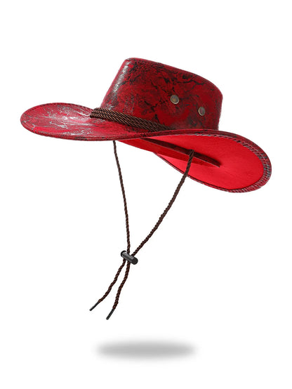 Nouveau chapeau de cowboy occidental vintage pour homme, dame gentleman, cow-girl, avec bord large en cuir, cloche, chapeau d'église, Sombrero Hombre