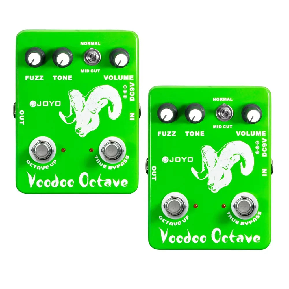 JOYO JF-12 Voodoo Octave Fuzz pédale d'effet guitare à la distorsion et effet octave véritable contournement guitare électrique pédale de basse