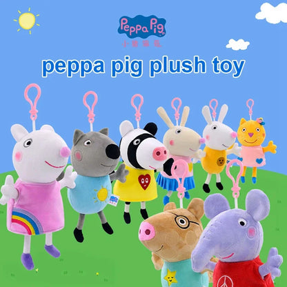 19CM Genuine Peppa Pig George Stuffed Plush Toys High Quality Keyring Hot Cartoon Animal Doll Pendant Children's Birthday Gifts