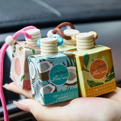 Auto Aromatherapy Bottle Car Air Freshener Ornament Hanging Glass Bottle Fragrance Bottle Auto Perfume Decoration