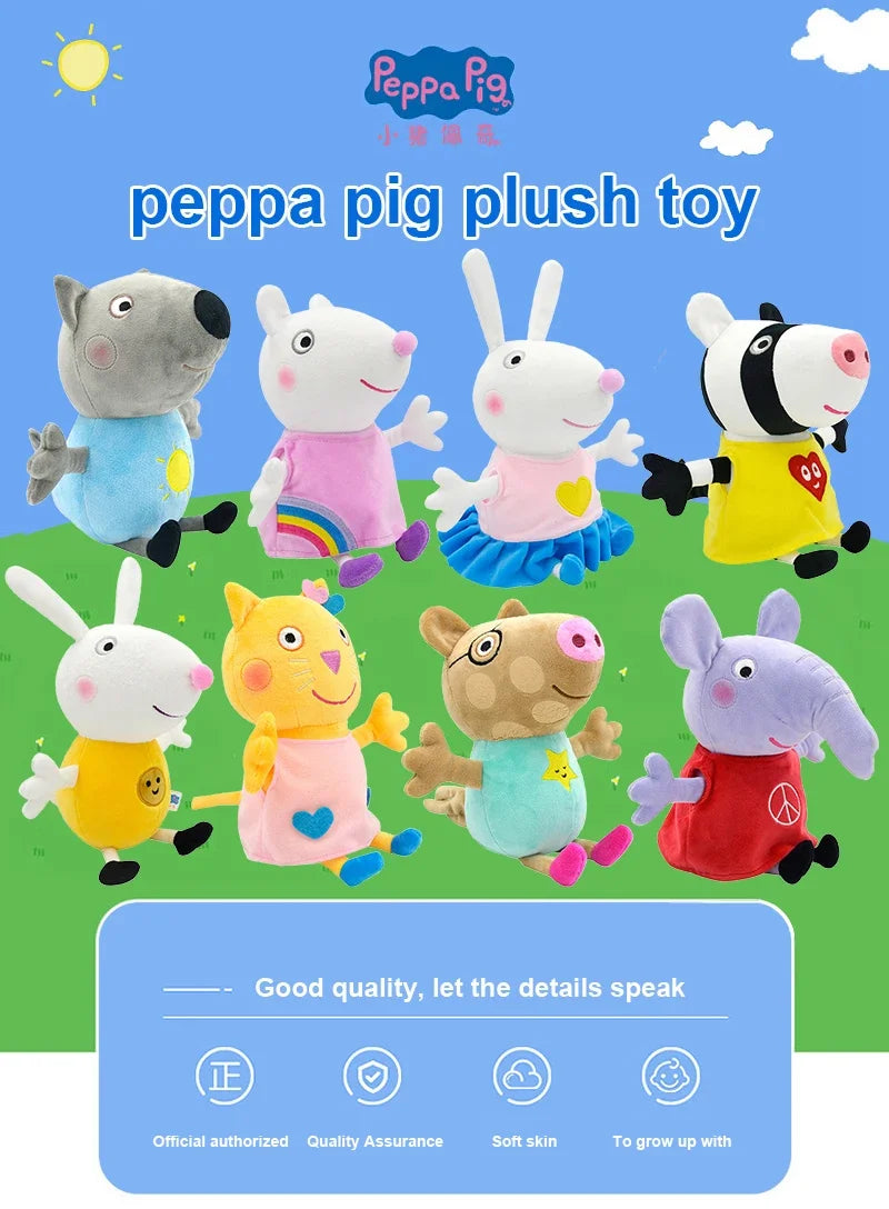 28Cm Peppa Pig Plush Toy Peppa Forever Friends Bigger Edmund Elephant Pedro Pony Suzy Sheep Zoe Zebra Room Kids Birthday Gift