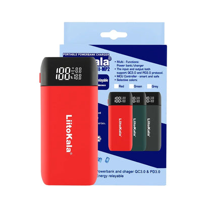 LiitoKala Lii-MP2 Portable Power Battery Charger LCD USB Type-C Input for 18700 20700 21700 18650 Batteries