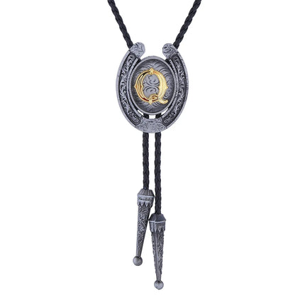 RechicGu-26 lettres Bolo pour homme, style western, cow-boy, cow-girl, cravate en cuir, collier rodéo, bijoux cadeaux, Dropshipping