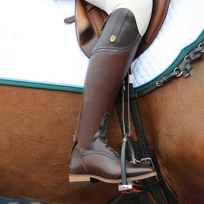 Women's Equestrian Boots Leather Knee High Shoes Vintage Horse Riding Boots Autumn Winter Mountain Riding Boots Botas Mujer