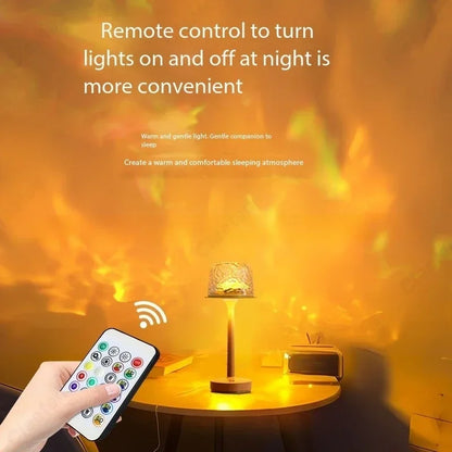 Lampe de chevet LED haute sur pied, effet vague d'eau, atmosphère romantique, cadeau pour couple, veilleuse de projection d'intérieur pour chambre à coucher