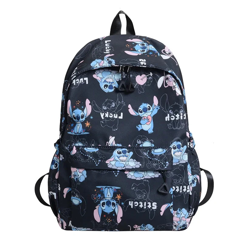 Cartoon Stitch Print Backpack Spacious Lightweight Travel Bag Waterproof School Backpack for College Students Teens Boys Girls