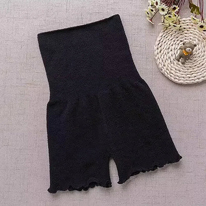 Thick high-waisted leggings for adult girls, double-layered, large velvet, belly protection, warm, palace, shorts, winter, 2024