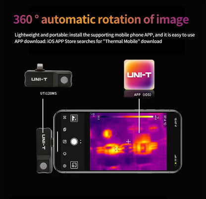 UNI-T UTi120 Mobile UTI120MS USB Caméra Thermique Infrarouge pour Téléphones Portables Caméra Thermographique Imageur pour Réparation