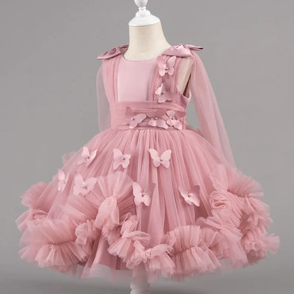 Robe de soirée 2025, robe de princesse pour filles, tenue de concours de fleurs, piano, Recital, anniversaire, mariage, jupe de ballerine, occasion formelle