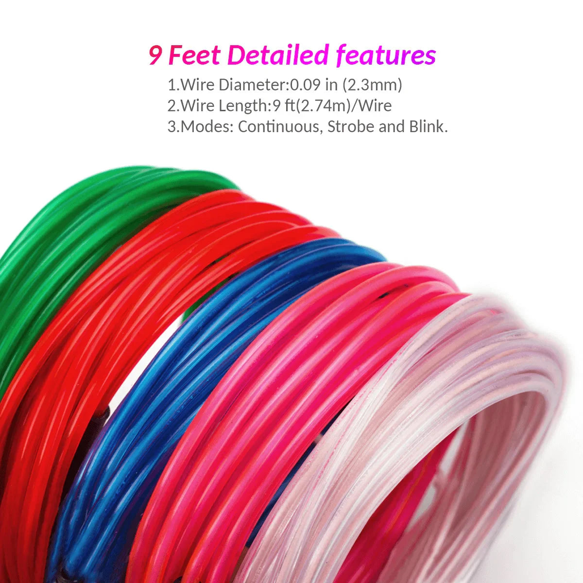 Câble lumineux EL Wire 1m/3m/5m, lumières d'ambiance intérieure de voiture, fête de danse, maison, néon, bricolage, Costumes, décoration, bande LED, lumière ambiante