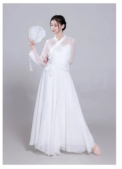 Ele Classical Dance Costume White Gauzy Skirt Super Fairy T Performance Suit Fene Dra Design Beautiful Mythology