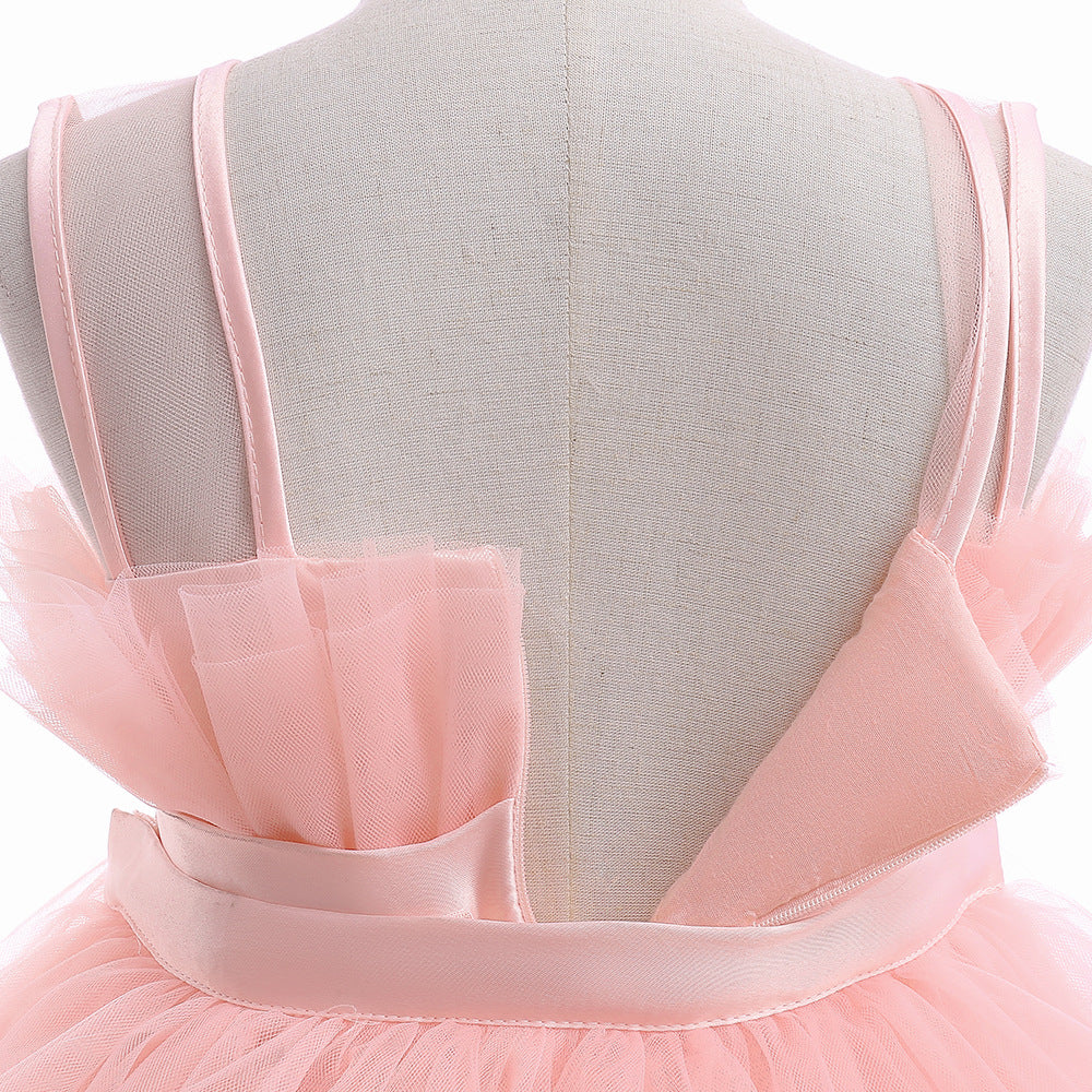 Formal evening gowns for children, elegant evening dresses for girls, with train, detachable princess dress