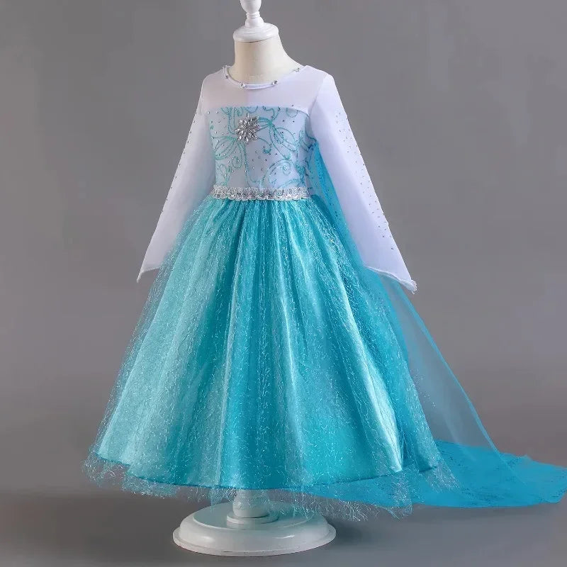 Robe Elsa pour filles de 3 à 10 ans, robe de princesse Elsa pour anniversaire, carnaval, Pâques, Halloween, fête, cosplay, costume pour filles