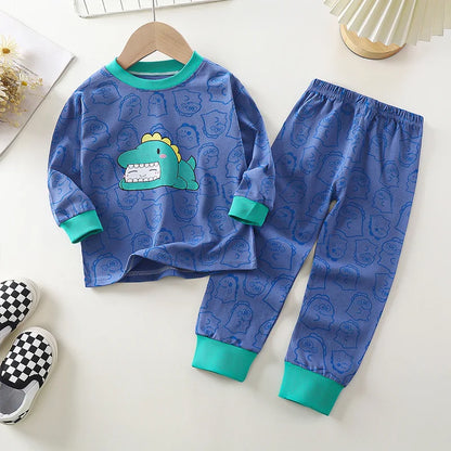 Autumn Winter Baby Pajamas Set – Long Sleeve Cotton Sleepwear for Boys Kids Homewear Outfit for Comfortable Sleeping