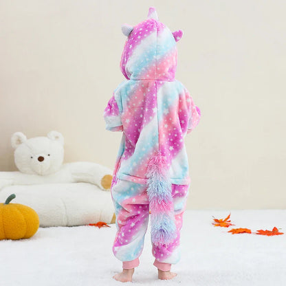 Pyjama en flanelle de carnaval pour enfants, combinaison, combinaison, dessin animé, vêtements d'hiver, Halloween, pour garçons et filles, famille