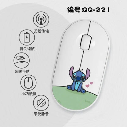 Lilo & Stitch Exquisite and Compact Bluetooth 5.0 Wireless Mouse Office Laptop Tablet Portable Silent True Wireless Mouse