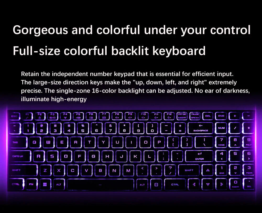 New 12th Gaming Laptop 16.1 Inch Intel i9-12900H NVIDIA RTX 3060 6G Windows11 2.5K IPS Screen 144Hz RGB Keyboard WIFI 6 BT5.2