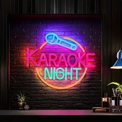 Karaoke Night Neon Sign Lighted Wall Decoration USB Powered Suitable for Game Room Party Birthday Gift Bar KTV Decoration